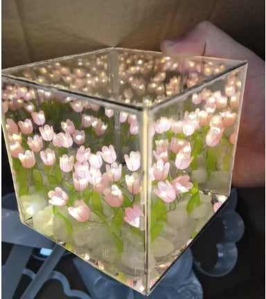 Tulip Rubik Cube LED Night Lamp | DIY Creative Decor Light