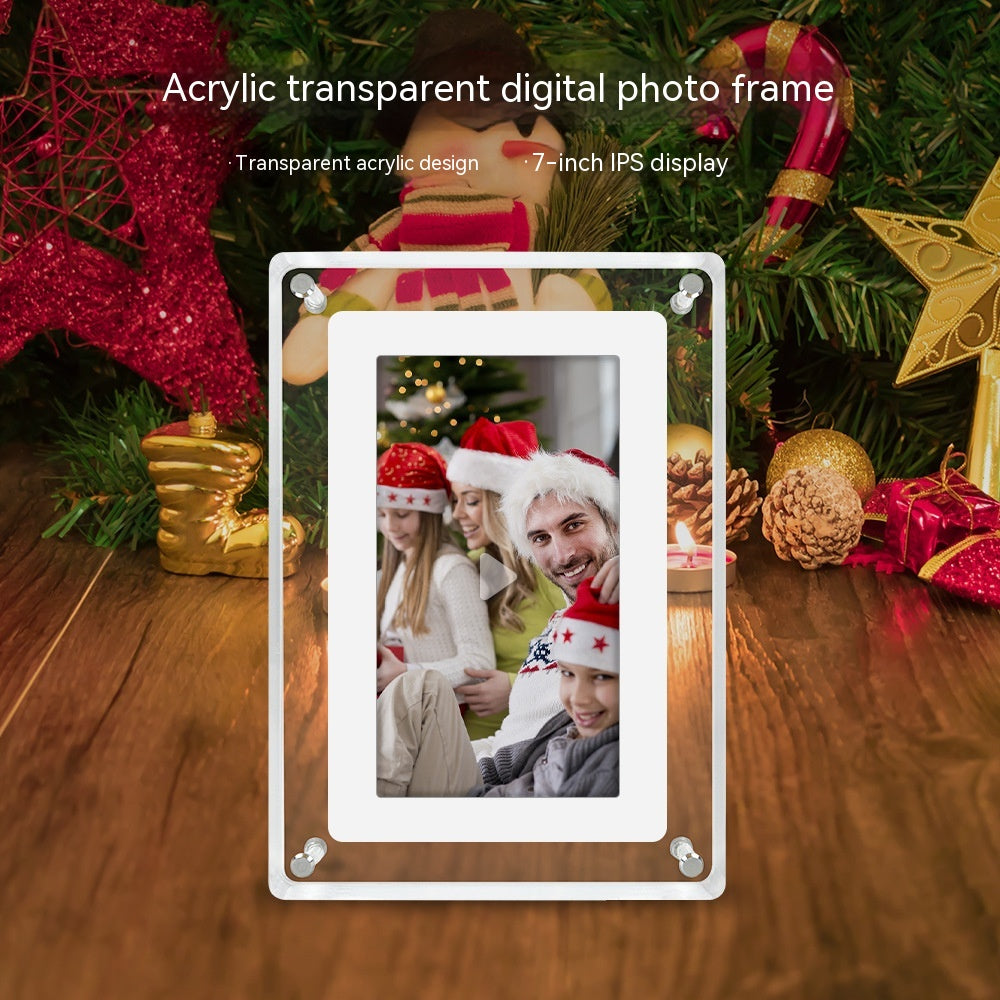 5-Inch Transparent Digital Photo Frame — Fashion Electronic Video & Photo Display | Business Gift & Desk Decor