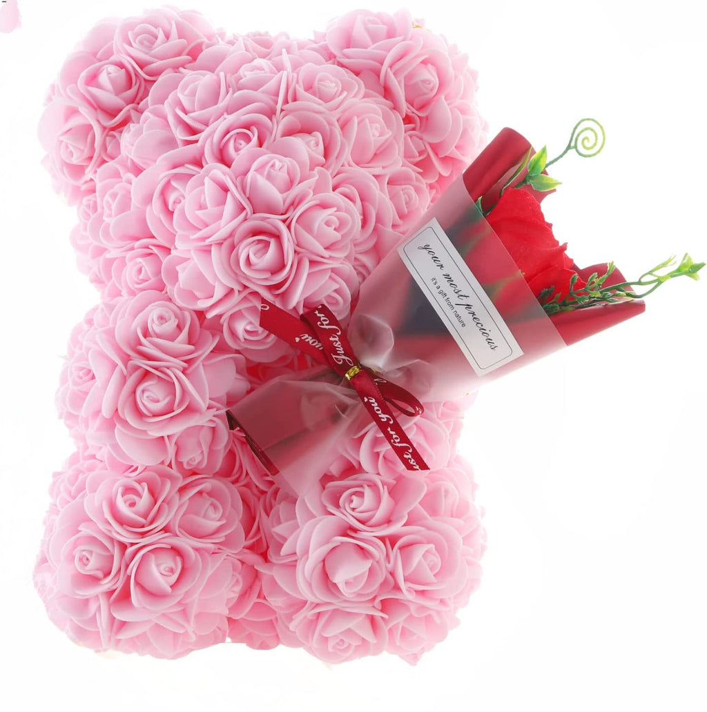 Rose Bear with Preserved Fresh Flower — Luxury Romantic Gift for Valentine’s Day & Birthday