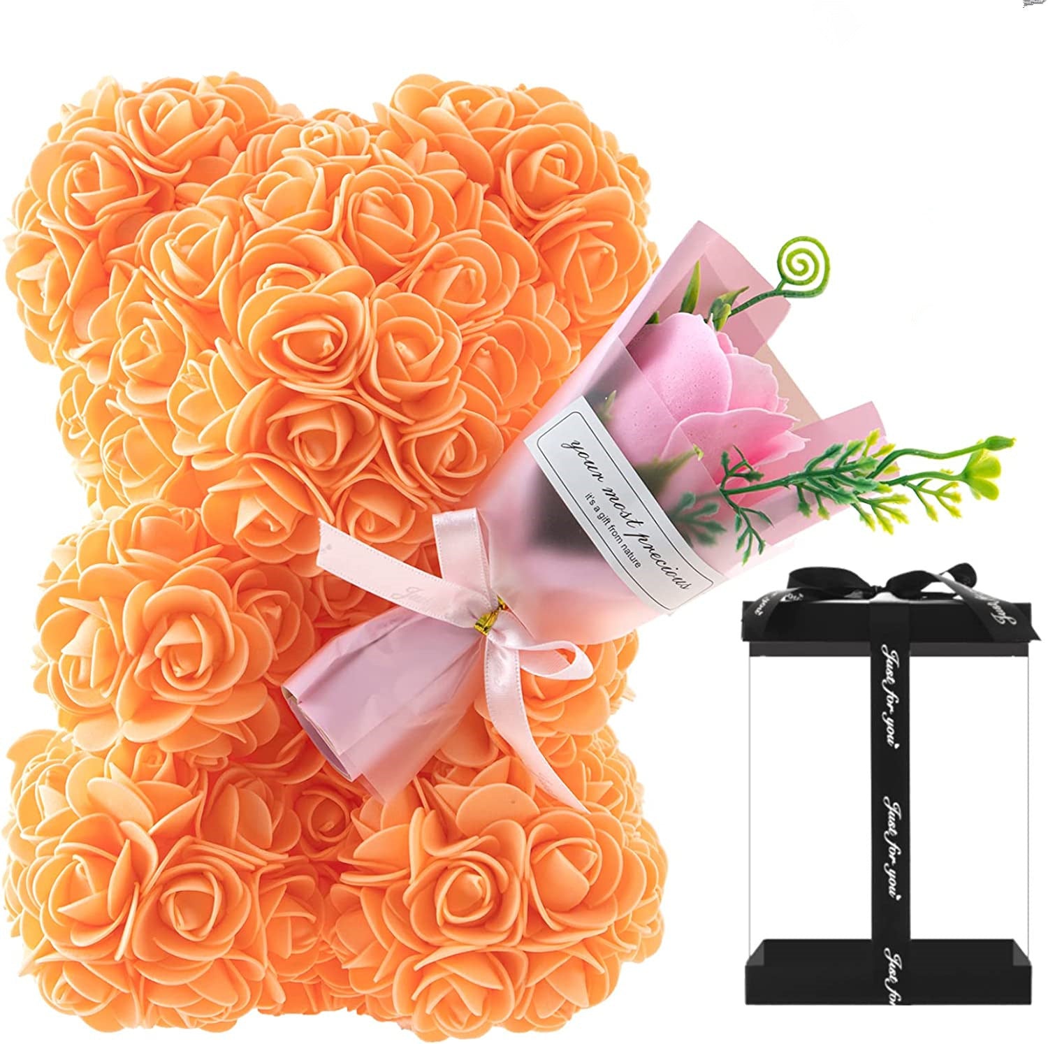 Rose Bear with Preserved Fresh Flower — Luxury Romantic Gift for Valentine’s Day & Birthday