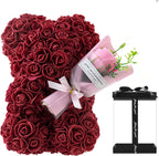 Rose Bear with Preserved Fresh Flower — Luxury Romantic Gift for Valentine’s Day & Birthday