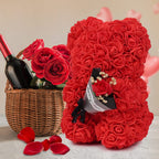 Rose Bear with Preserved Fresh Flower — Luxury Romantic Gift for Valentine’s Day & Birthday